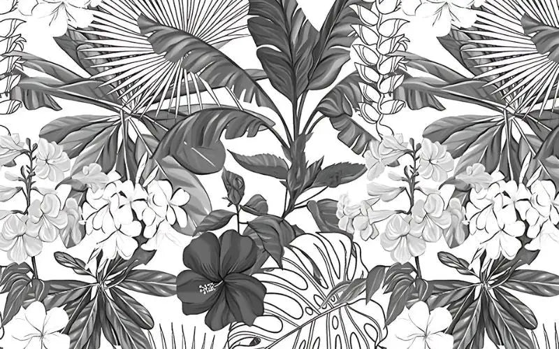 Papier Peint Jungle Design Noir et Blanc