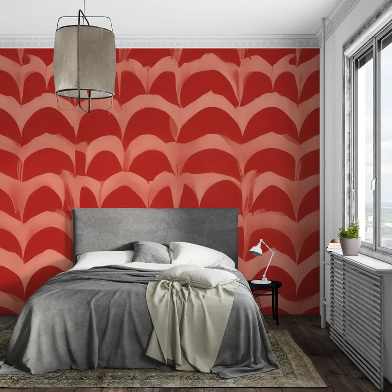 Papier Peint Motif Rouge - mural