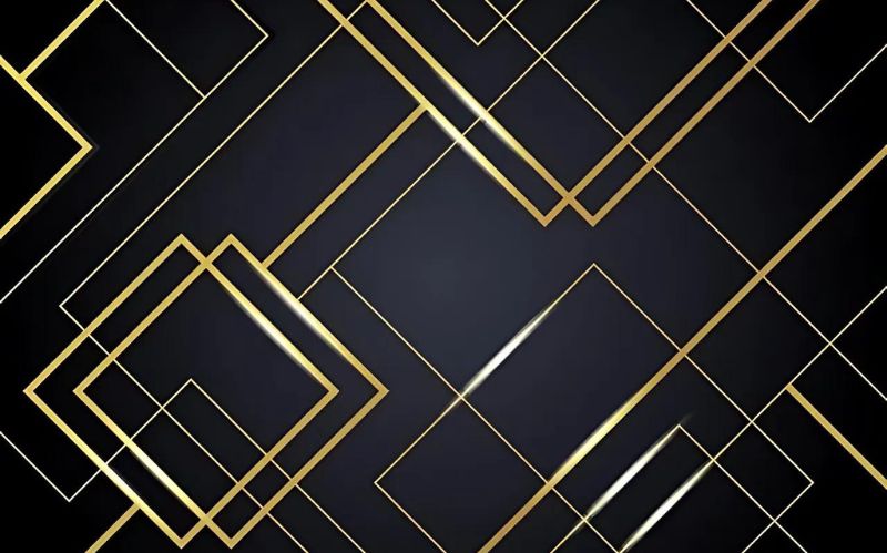 Zwart en goud geometrisch behang