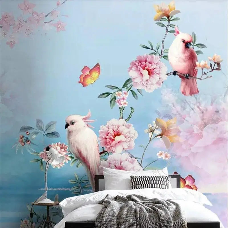 Volatile Birds and Flowers Wallpaper - Second Image