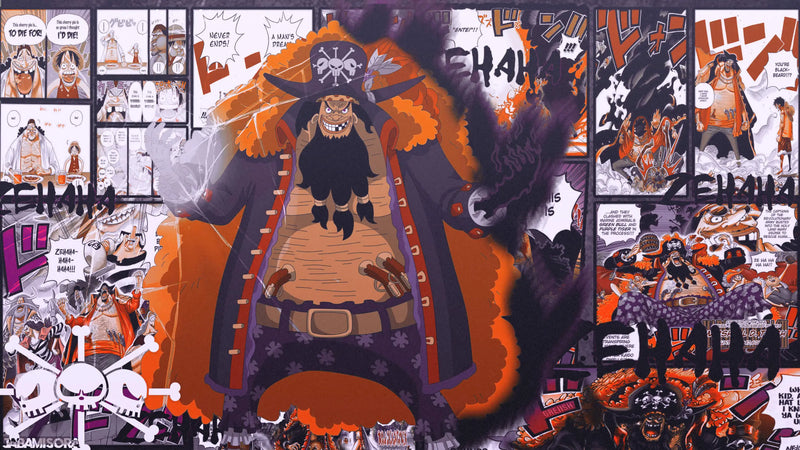 Papier Peint One Piece Barbe Noire