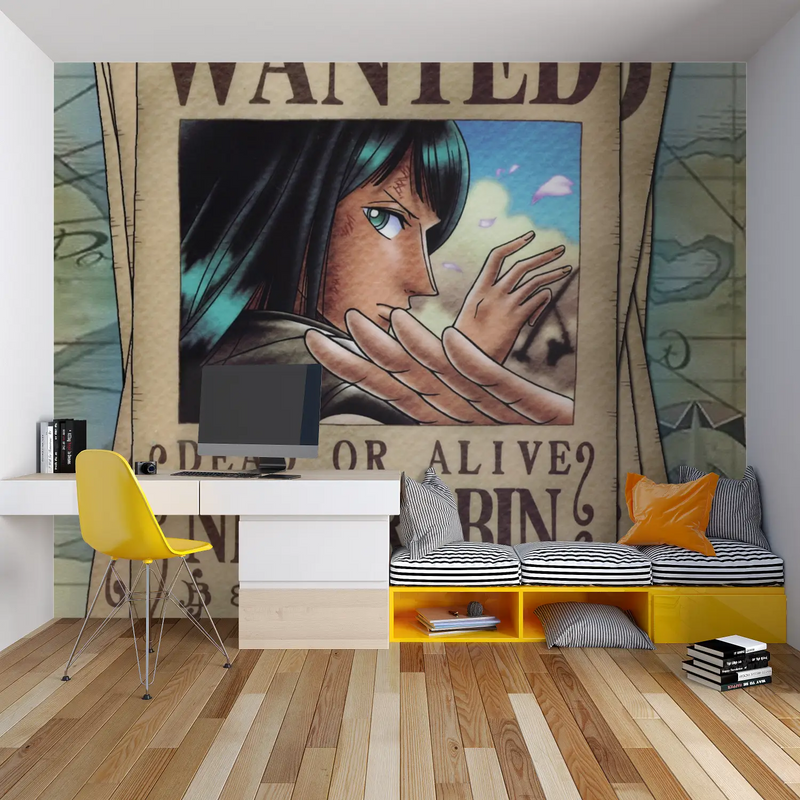 Papier Peint One Piece Robin - chambre garçon lit