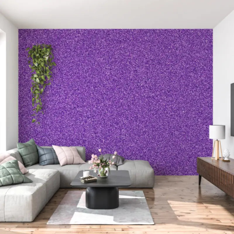 Papier Peint Pailleté Violet - tapisserie pano