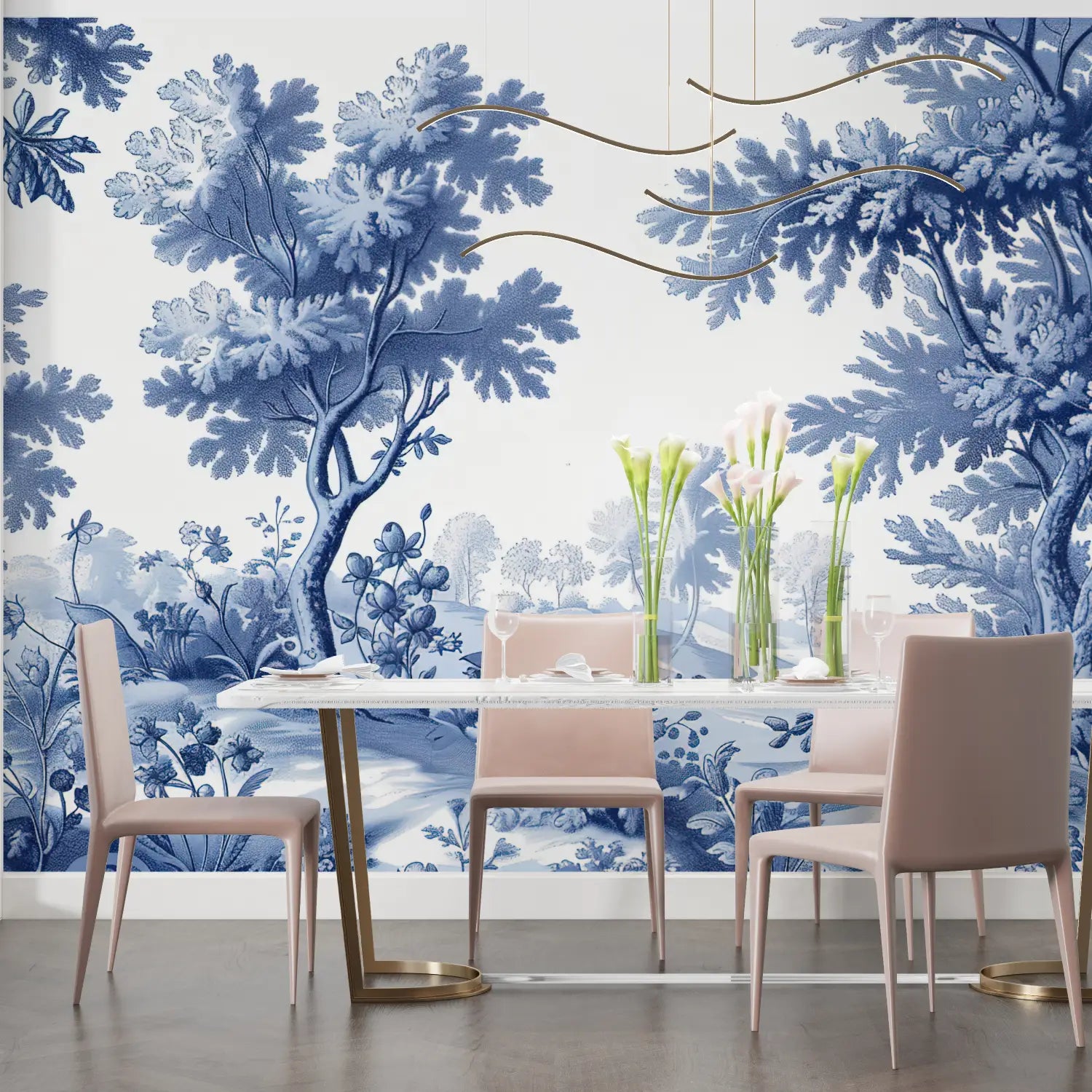 Panoramic Navy Blue Wallpaper - Second Image