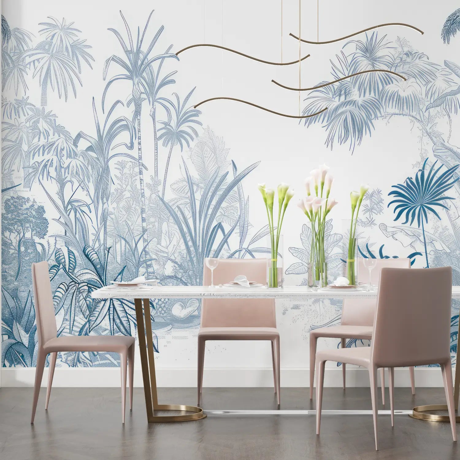 Blue Palm Panoramic Wallpaper - Second Image