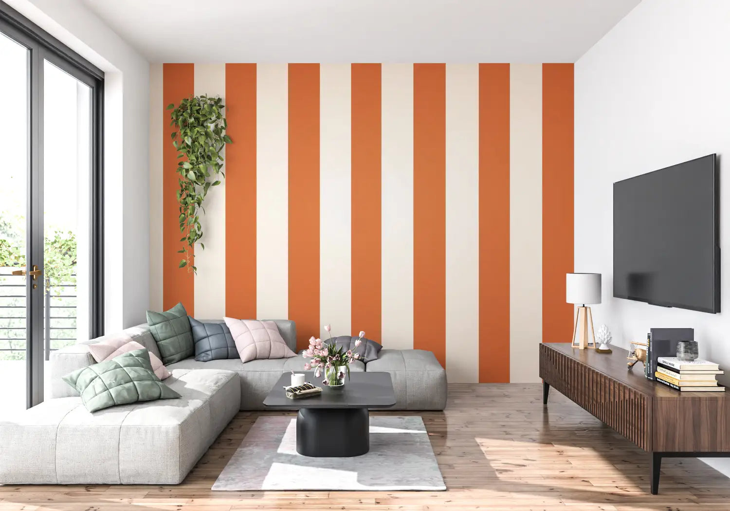 Orange Stripe Wallpaper - Second Image