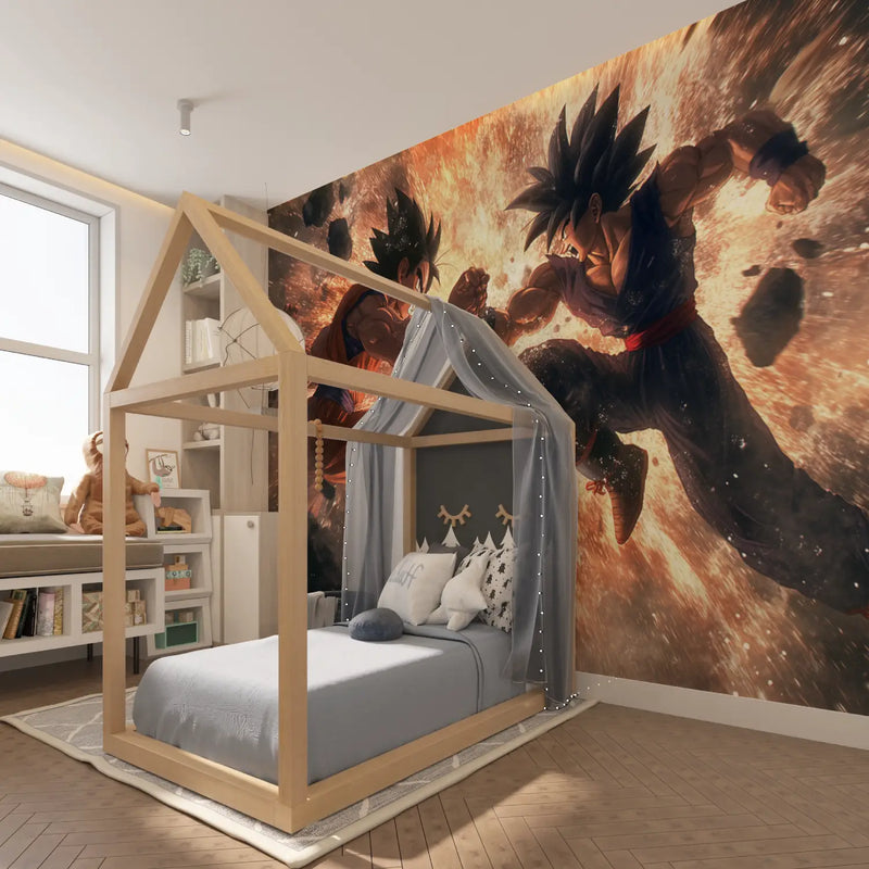 Papier Peint Son Goku Combat - tapisserie hero