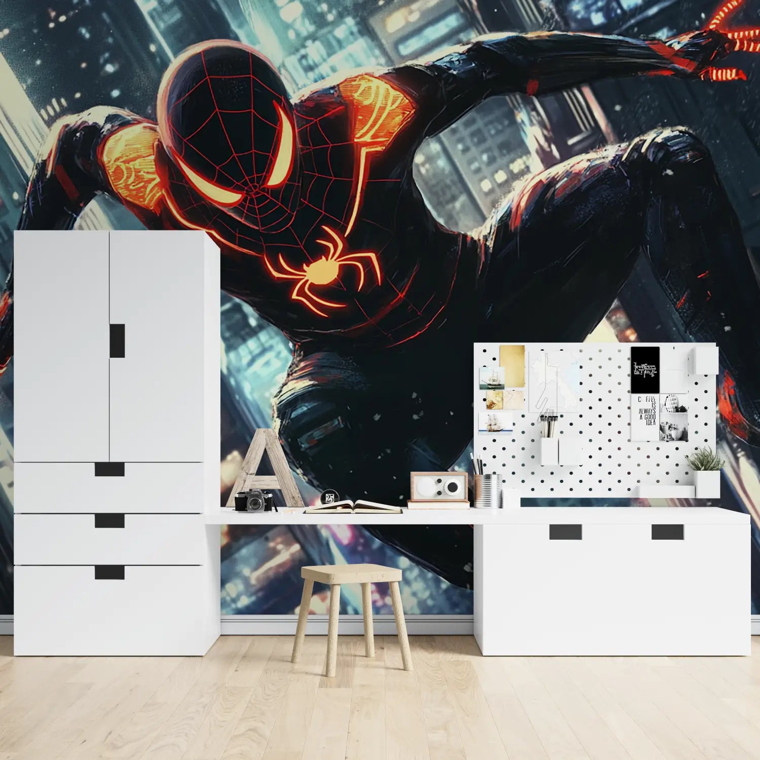 Papier Peint Spiderman Brulant - chambre spiderman