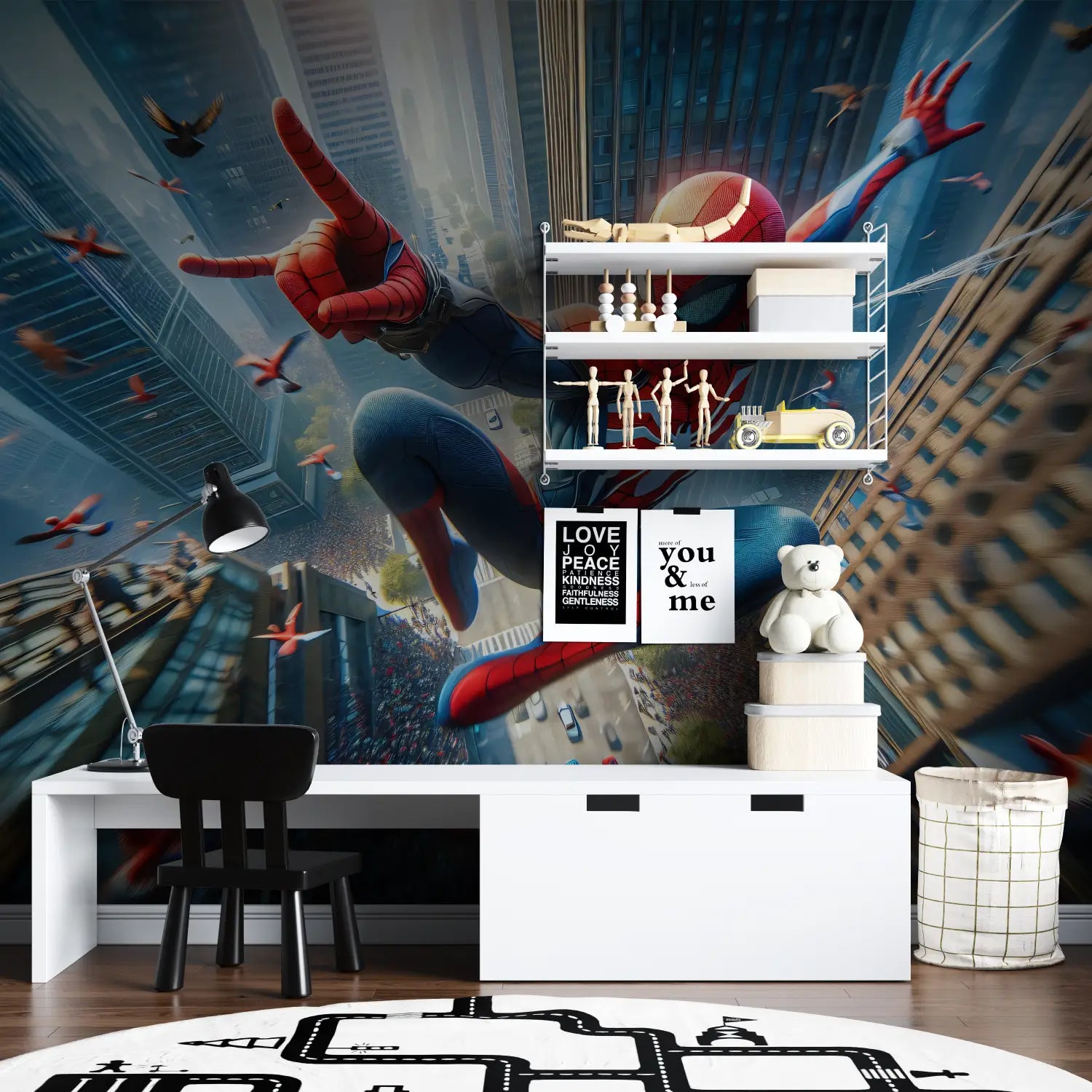 Papier Peint Spiderman Dynamique - tapisserie garçon