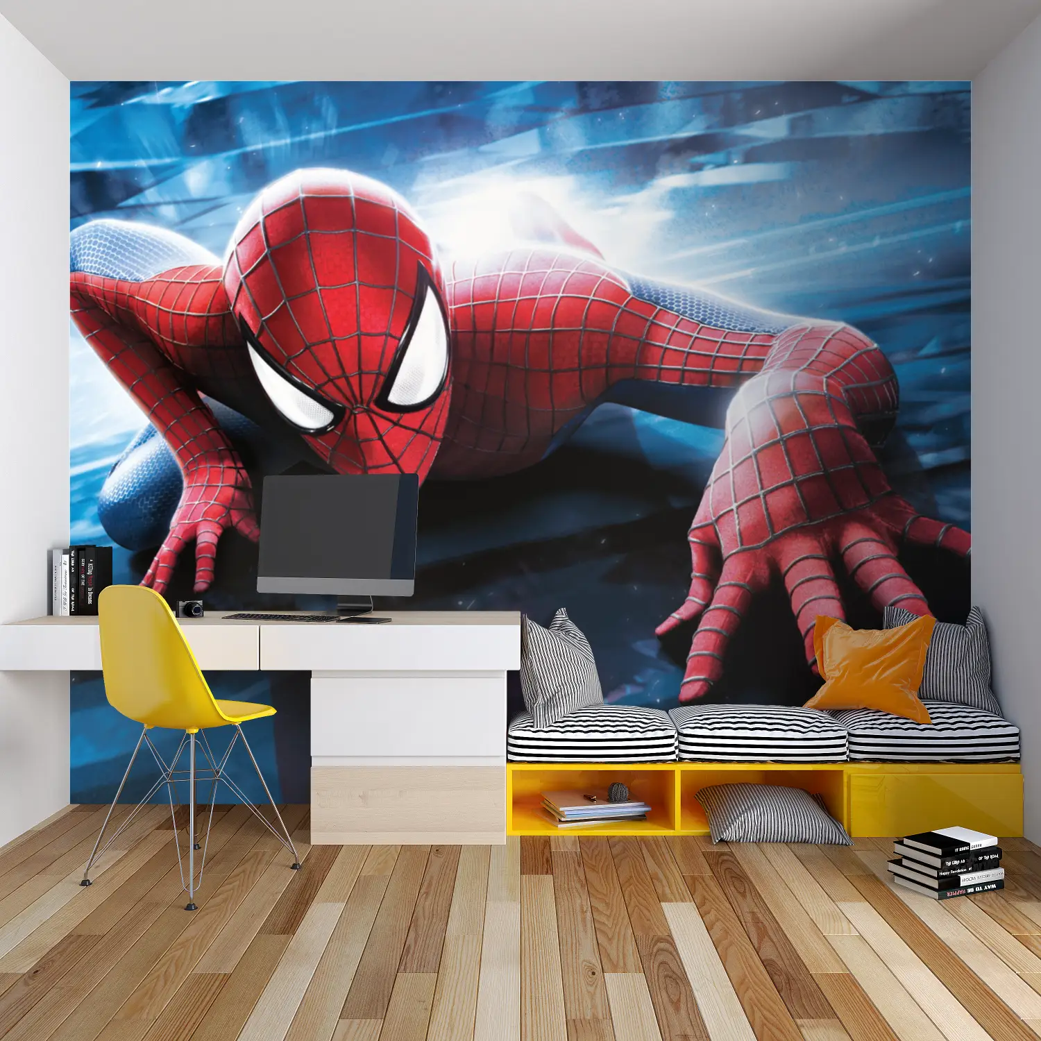 Papier Peint Spiderman Grimpeur - chambre spiderman