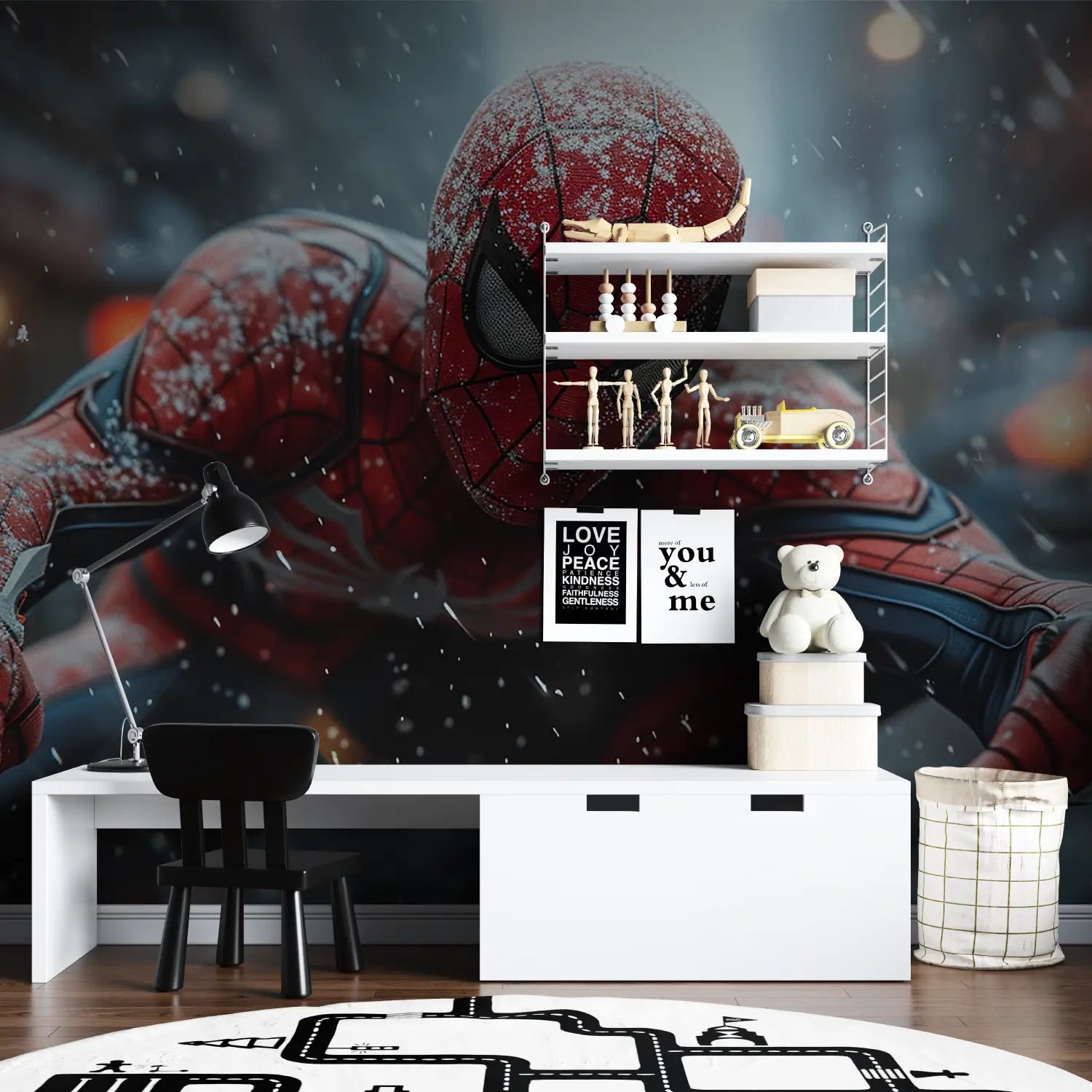 Papier Peint Spiderman Neige - tapisserie hero