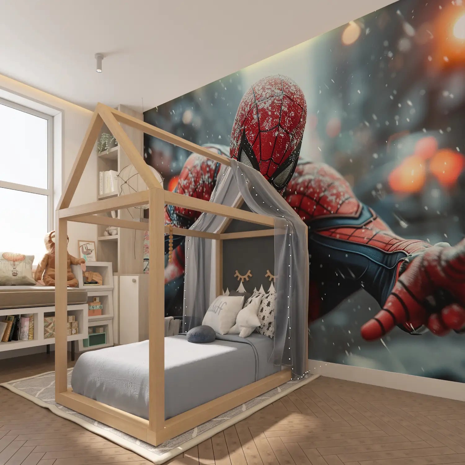 Papier Peint Spiderman Neige - tapisserie spiderman