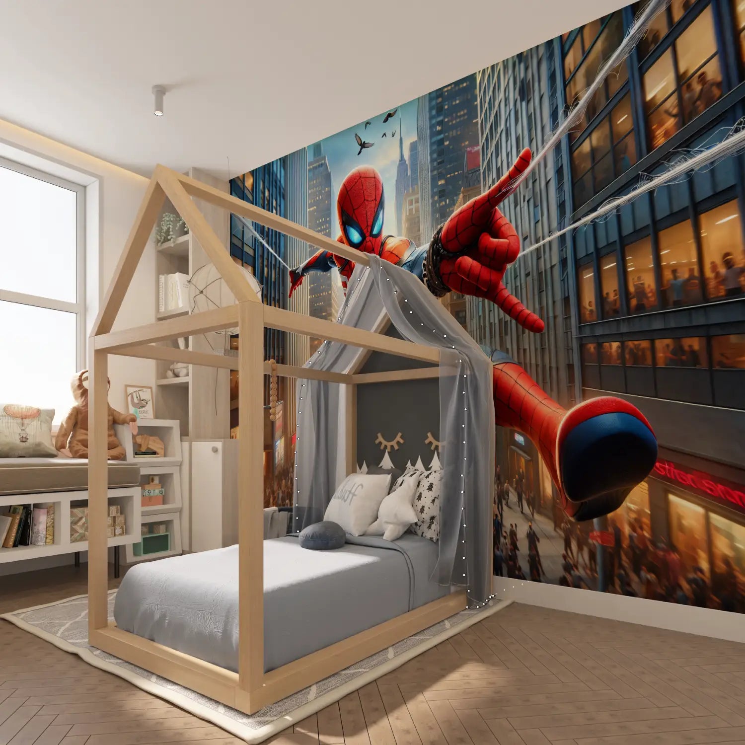 Papier Peint Spiderman New York - tapisserie hero