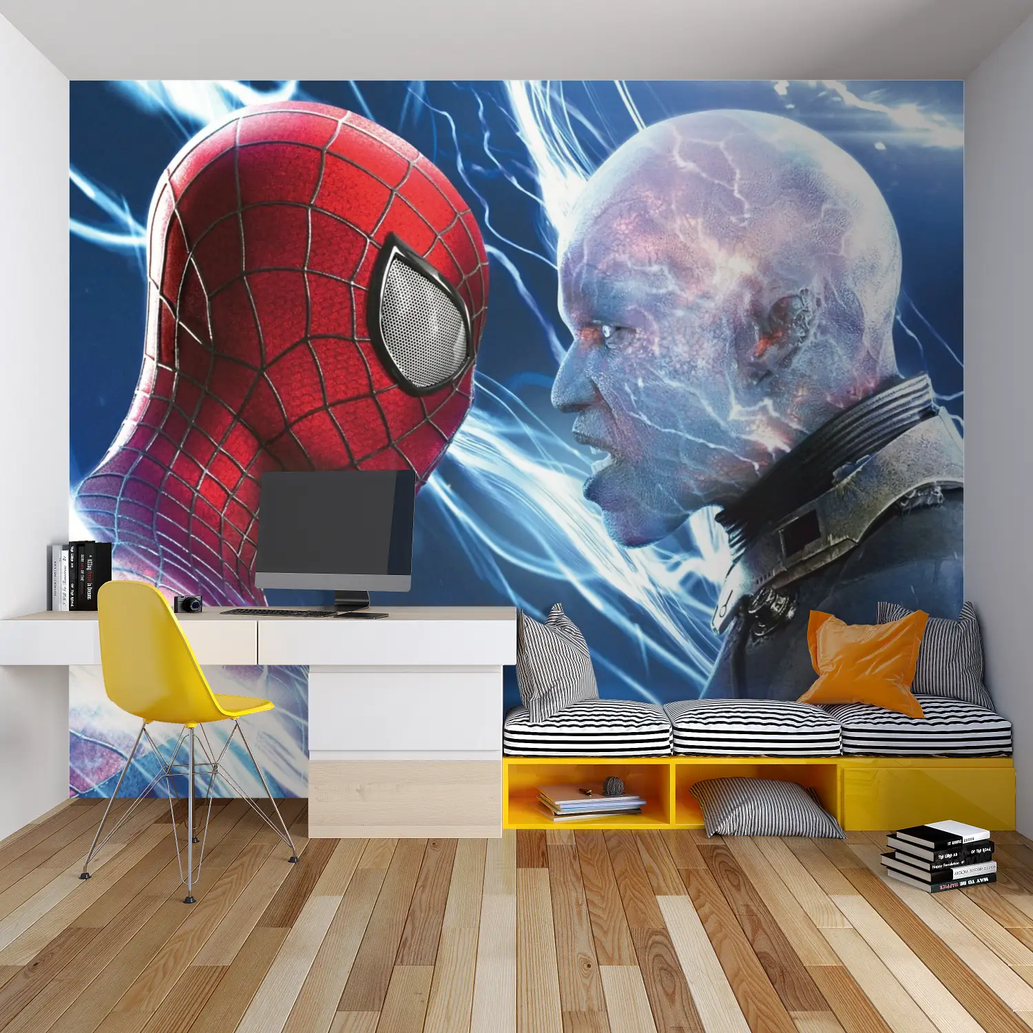 Papier Peint Spiderman vs Elektro - tapisserie garçon