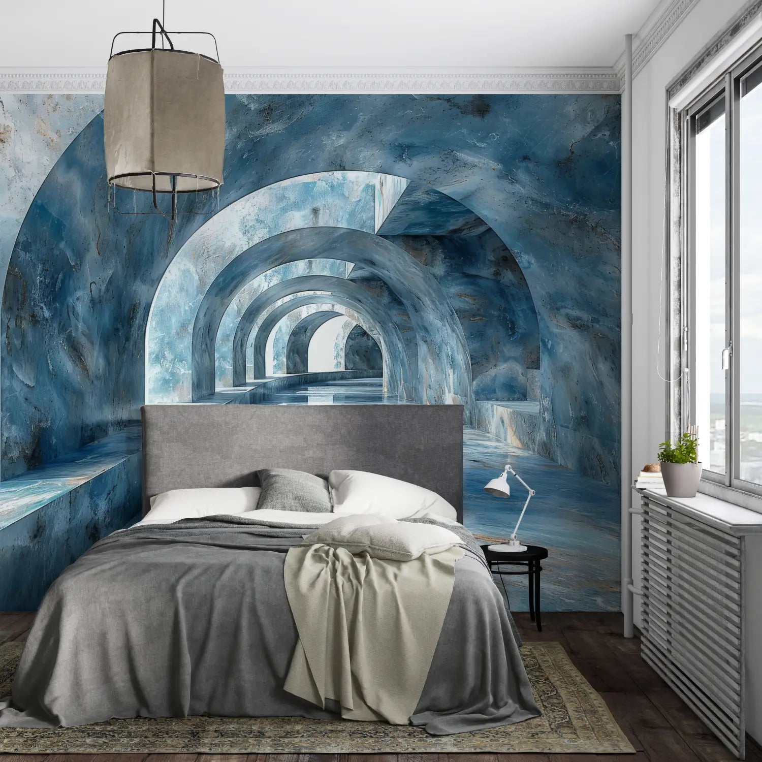 Trompe L Oeil Blue Wallpaper - Second Image