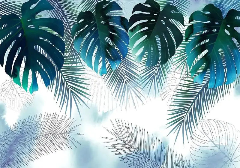 Green blue tropical wallpaper