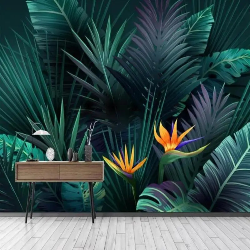 Papier Peint Tropical Feuillage Vert