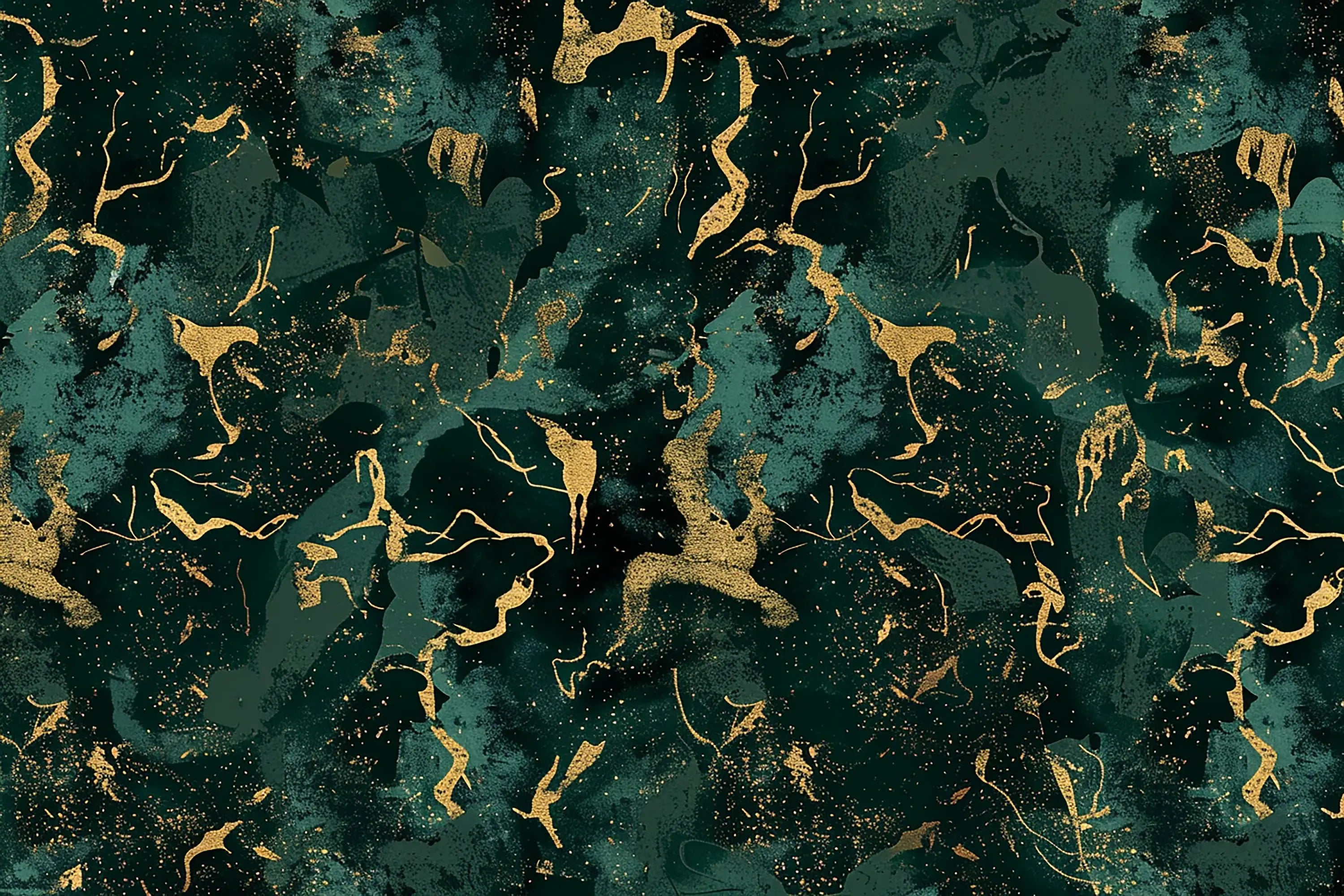 Emerald and gold green wallpaper