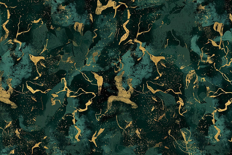 Emerald Green and Gold Wallpaper