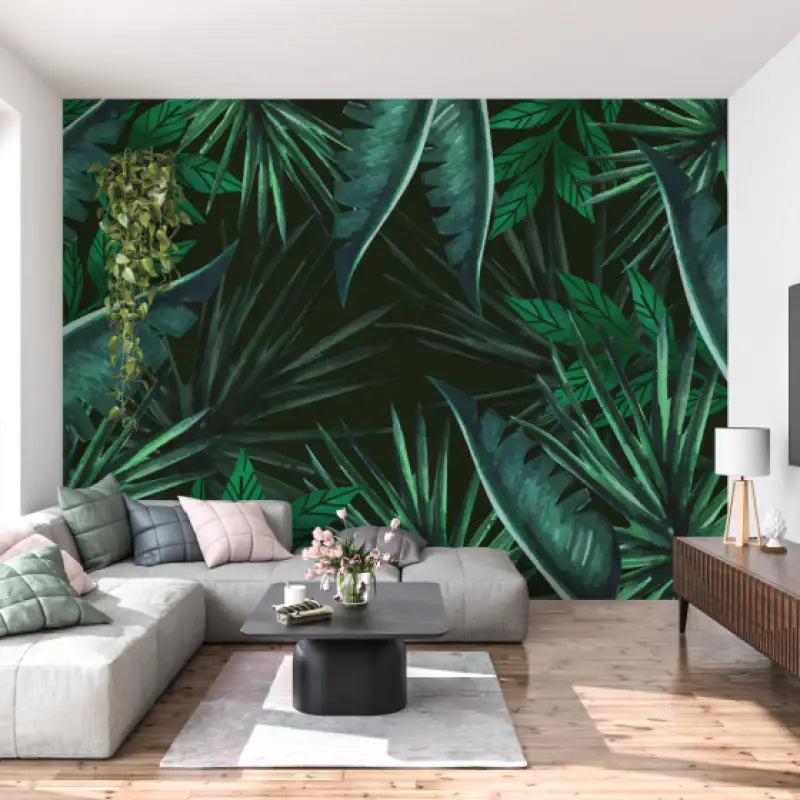 Papier Peint Vert Jungle - tapisserie pano