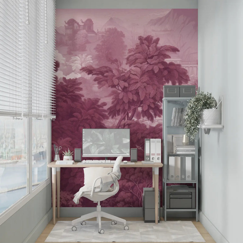 Papier Peint Violet Rose Panoramique - sur mesure