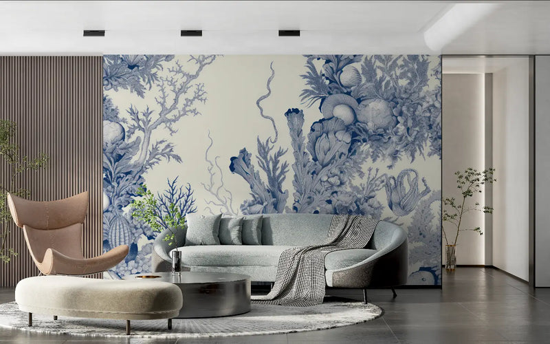 Tapisserie Bleu Gris - tendance 2024