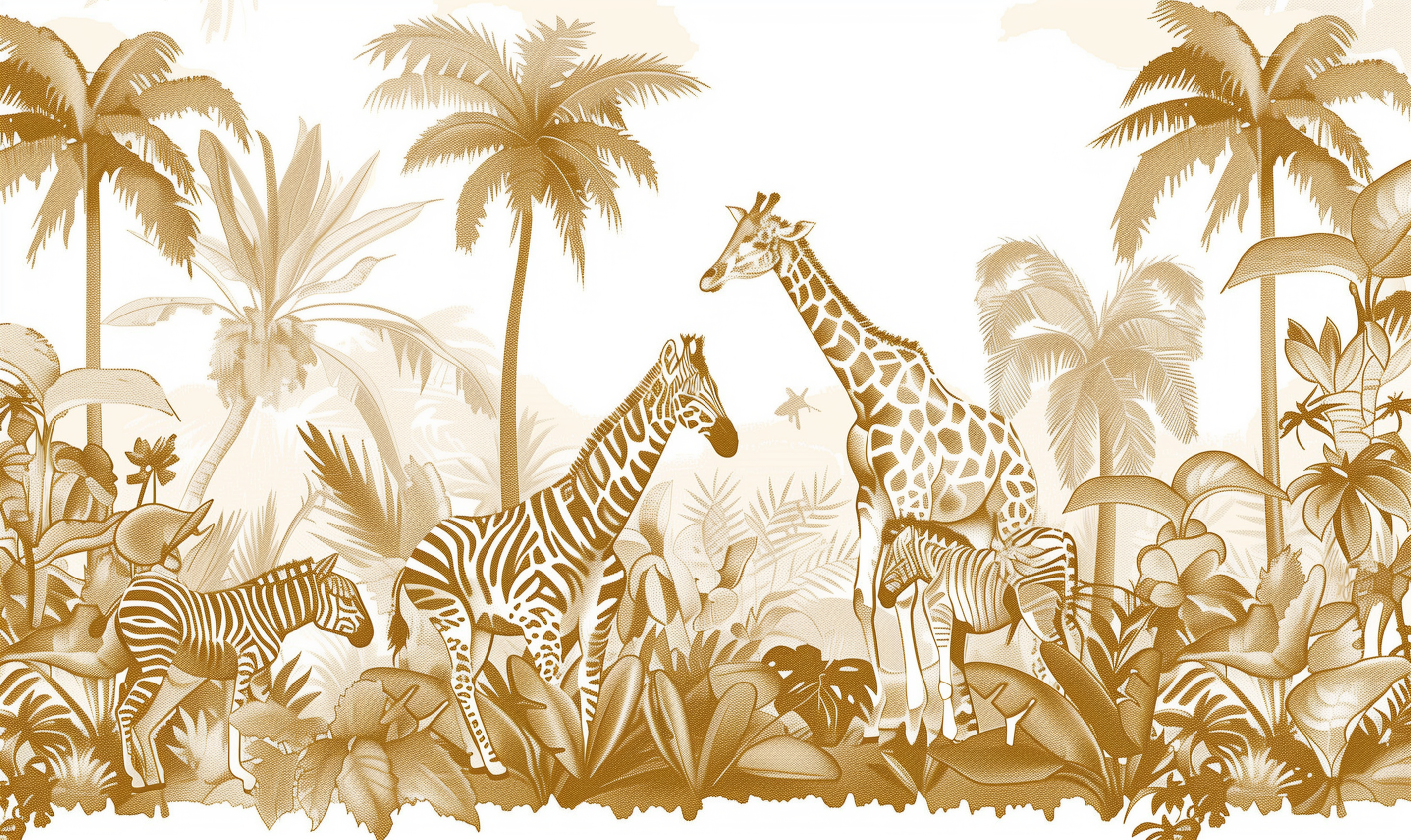 Papier Peint Jungle Sépia