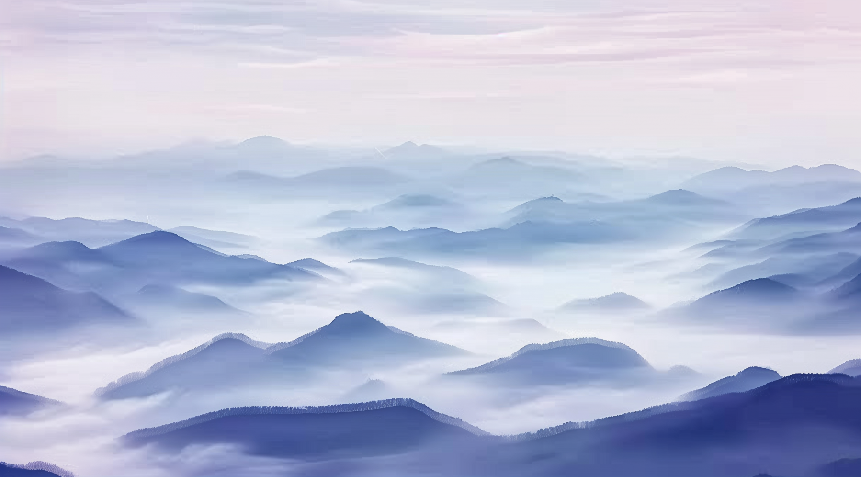Papier Peint Montagne Rosée