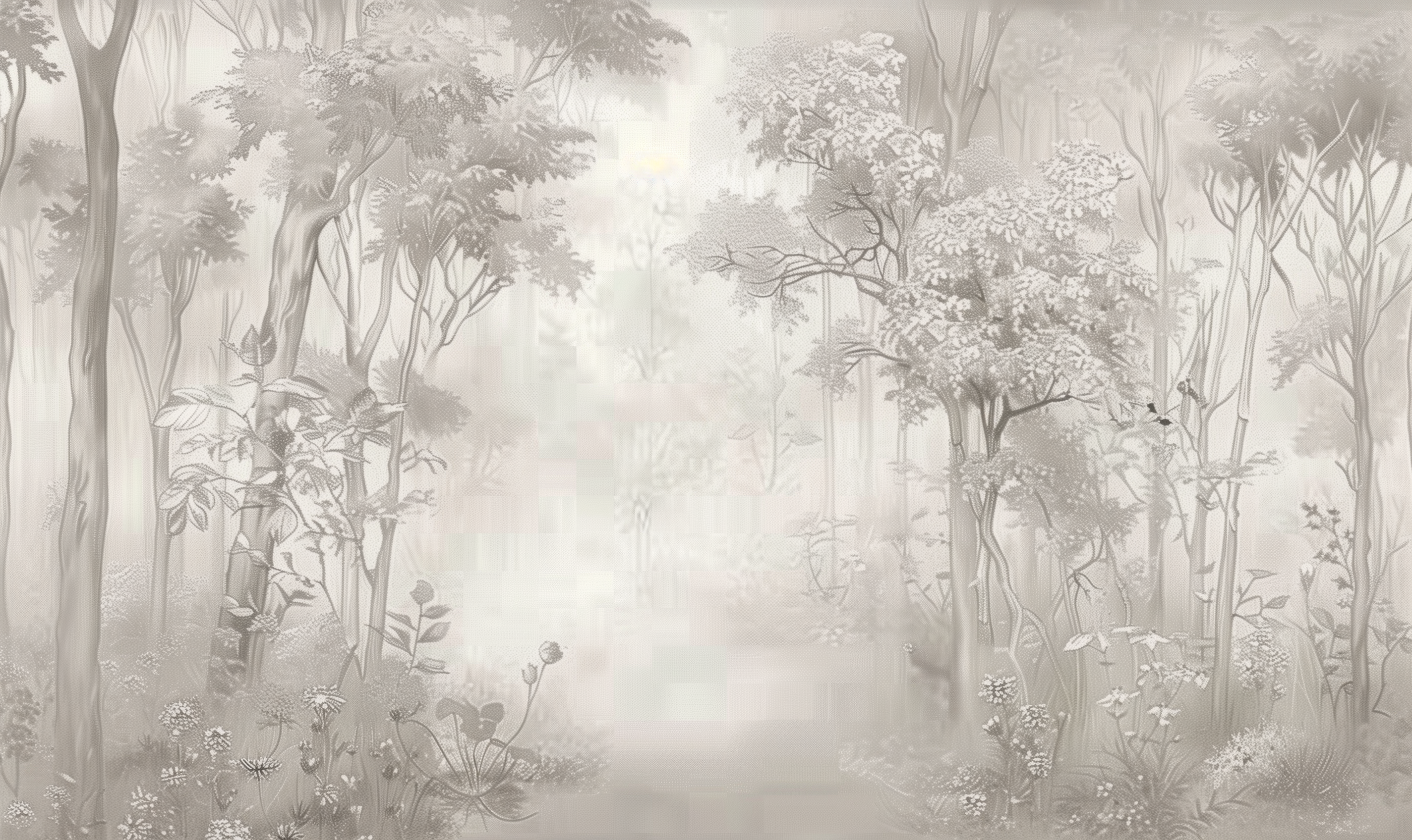 Papier Peint Forêt Sépia Tendance