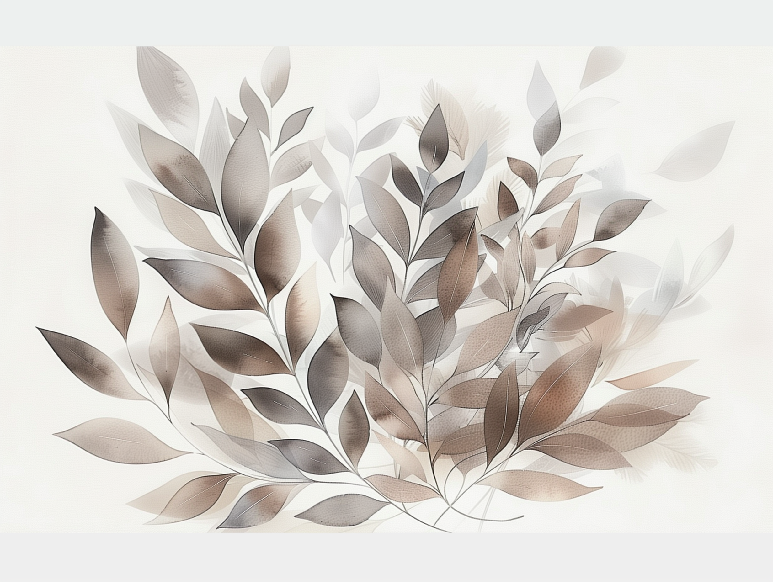 Papier Peint Feuillage Beige Tendance