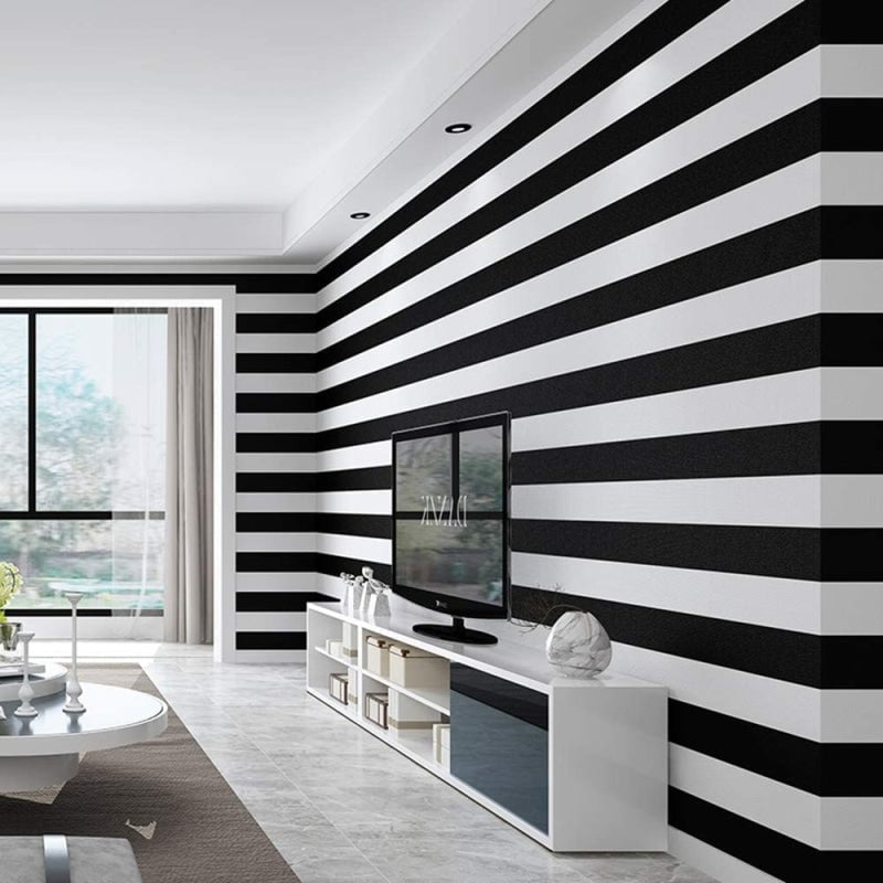 Black and White Striped Wallpaper - Second Image